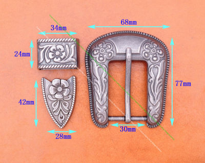 R เงินคาวบอยตะวันตก Rodeo เรนเจอร์ดอกไม้แกะสลัก Leathercraft กางเกงยีนส์เครื่องแต่งกาย3ชิ้นชุดเข็มขัดหนังหัวเข็มขัดพอดี30มิลลิเมตรสาย