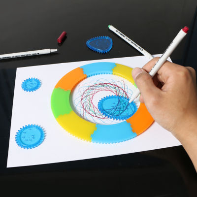 track spirograph design set classical drawing kit toy for kid,creative assemble rail track graffiti imagination painting toy