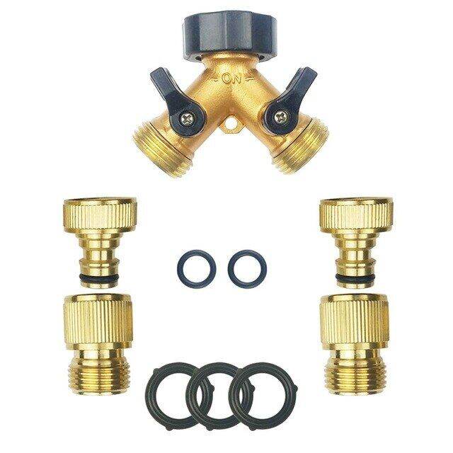 Brass Hose Quick Connect Fittings2 Male Hose Y Splitter2 Way5 Extra
