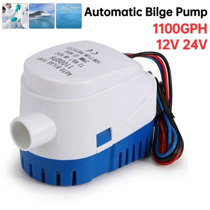 12V 24V Bilge Pump 1100GPH Automatic Boat Marine Water Pump Mini