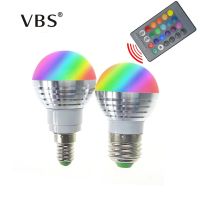 【In-demand】 Potsland Pakistan หลอดไฟหลอดไฟ RGB Bombillas E27 E14 3W RGB หลอดไฟสปอร์ตไลท์85-265V แสง RGB วันหยุด16สีควบคุมด้วยรีโมท IR