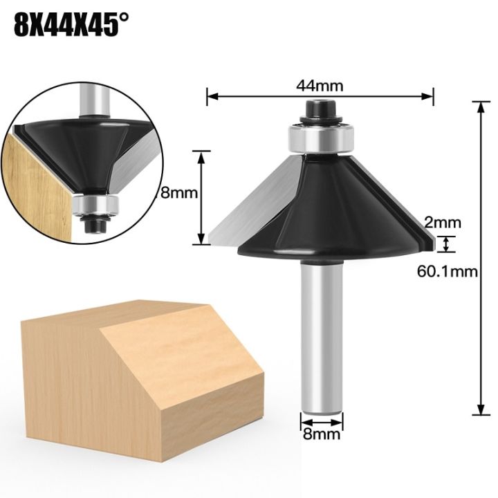 1pc-8mm-shank-45-องศาขอบลบมุมเราเตอร์บิตพร้อมแบริ่งตัดแต่งงานไม้กัดตัดไม้เครื่องมือตัดไม้