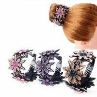 1pc Rhinestone Hair Cage Hair Stick Hair Accessories Crystal Hair Clips Ponytail Holder Hair Claw Large Mini