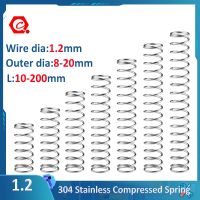 ☫☸ 1/5/10Pcs 1.2mm Wire Diameter 304 Stainless Steel Compression Springs Y-type Pressure Spring OD8-20mm L10-200mm