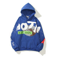 2023 NEWKanye West Letter โฟมขนแกะเสื้อบุรุษและสตรี R Oversize Casual Hoodies Harajuku High Street Pullover Hoody