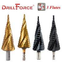 Drillforce M35 Cobalt TiAIN M2 Titanium Coated Step Drill Bit 3 Spiral Flutes Industrial Quality Metal Woodworking Tools