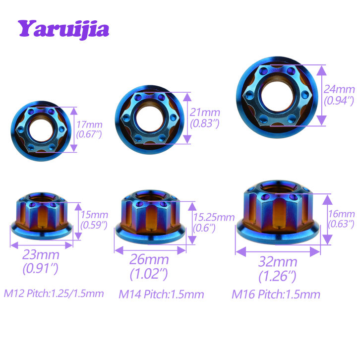 yaruijia-น๊อตไทเทเนียม-m6m8m10m12x1-25m14x1-5m16x1-5น๊อตหน้าแปลน-torx