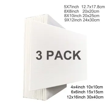 Pack of 4 Mini Canvases Stretched Canvas for Painting 4x4inch,10x10cm  Primed White 100% Cotton Artist Blank Canvas for Painting