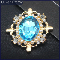 [Oliver Timmy] เครื่องประดับผมหัวเข็มขัดประดับพลอยเทียมขนาด29x32มม. อุปกรณ์ตกแต่งงานแต่งงาน