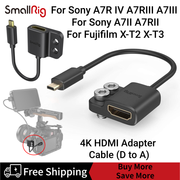 smallrig-ultra-slim-4k-hdmi-adapter-cable-หญิง-hdmi-type-a-ถึงชาย-micro-hdmi-type-d-d-ถึง-a-สำหรับ-sony-a7r-v-a7r-iv-a7riii-a7iii-a7ii-a7rii-สำหรับ-fujifilm-x-t2-x-t3-x-t5-3021