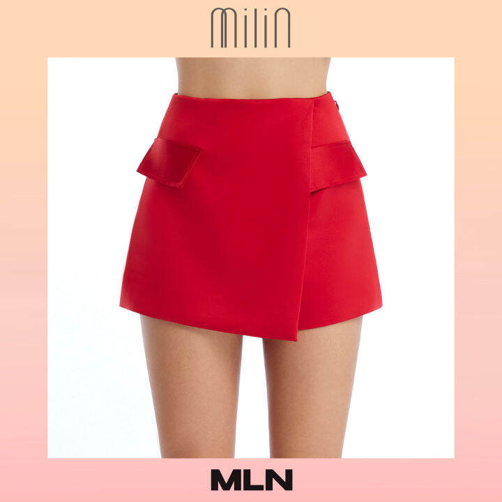 milin-high-waist-front-wrap-style-shorts-กางเกงขาสั้น-เอวสูง-ป้ายด้านหน้า-แต่งฝากระเป๋า-sheryl-shorts-mln