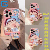 เคส V2030 V2036 V1934A V1901A สำหรับ VIVO,V2026ฝาหลัง V2110 V2109 V2053 V2169การ์ตูนน่ารักสีชมพูสีเทียนหอมหวาน Shin-Chan Xiaomei