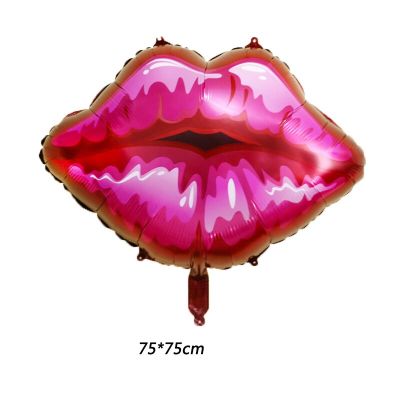 1pcs/lot 75*75cm lip helium balloons love globos rose red lip balloon for Valentines Day kiss me foil balloon wedding decor Balloons