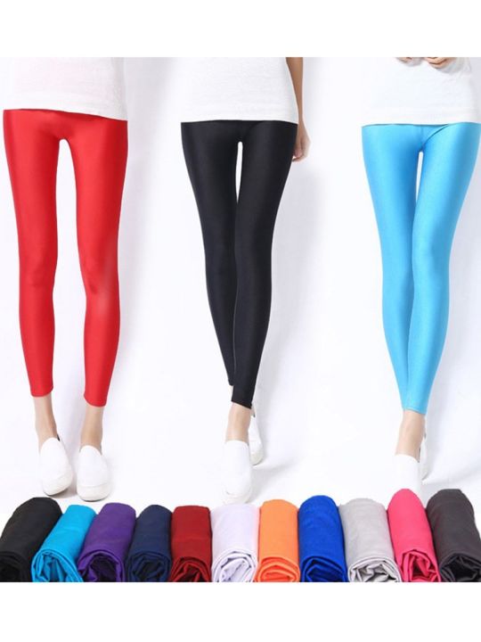 cuhakci-women-shiny-pant-leggings-hot-selling-leggings-solid-color-fluorescent-spandex-elasticity-casual-trousers-shinny