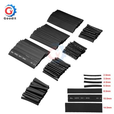 127pcs/lot Polyolefin Car Electrical Cable Tube kits Heat Shrink Tube Tubing Sleeve Wrap Wire Assorted 7 Sizes 2:1 Tubing Electrical Circuitry Parts