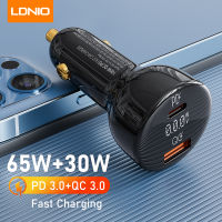 LDNIO ชาร์จแบตรถกับพลังงานสูงสุด100W พร้อมพอร์ต USB Type-C 65W และชาร์จเร็ว3.0พอร์ตที่ชาร์จในรถพอร์ต USB