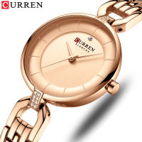 Rose Gold Watches Women CURREN Luxury Simple Quartz Bracelet Wrist Watch Women Watch Style Stainless Steel Band Clock 2019