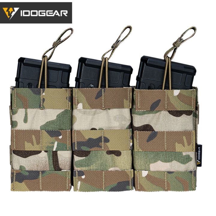 IDOGEAR Tactical 5.56 223 Magazine Pouch MOLLE Modular Triple Open Top ...