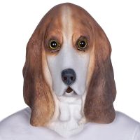 Basset Hound Mask Latex Dog Overhead Animal Fancy Dress Masks Halloween Party Costume Accessories