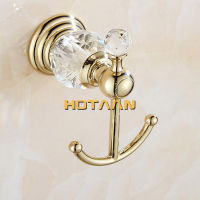 European Style Luxury Crystal zinc Gold Robe Hook Bathroom Hangings Gold Towel Rack Clothes Hook Home Decoration Bathroom 12802G