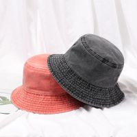 [hot]Washed Denim Bucket Hat Women Wide Brim Cotton Fisherman Hat Girls Boys Summer Panama Sun Hat Outdoor Beach Fishing Cap