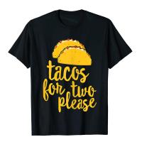 สตรีตลก Taco Tacos สำหรับสองการตั้งครรภ์ประกาศเสื้อยืด Moto Biker Cool เสื้อส่วนลดผ้าฝ้ายผู้ชายเสื้อยืด