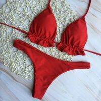 【JH】 Bandage Set Top Thong Bottom Beach Push-up Swimwear Ladies Up Swimsuit Beachwear