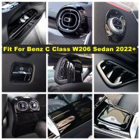 เต้าเสียบอากาศแผงเปลี่ยนเกียร์ที่เท้าแขนกล่องครอบตัดสำหรับ -Benz C คลาส W206ซีดาน2022 2023อุปกรณ์ตกแต่งภายในสีดำ