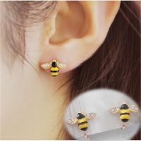 Kids Clip On Earrings Cute Bee Yellow Non Piercing Little Girls Small Stud Clip Earings Animal Accesories For Kids Girls Baby