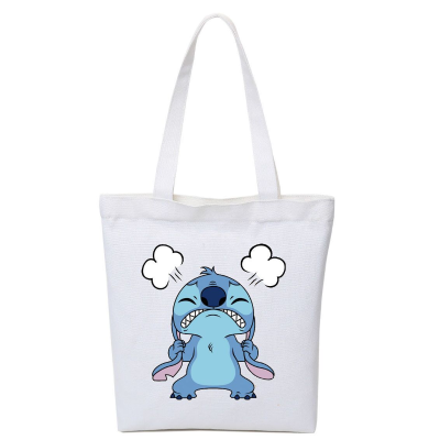 Stitch women handbag Zipper Canvas Shopping Bag Large Capacity Conventional Tote Bag Womens Shoulder Bag Simple Bags