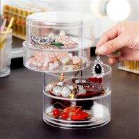 Multilayer Jewelry Storage Box Holder Earpin Earrings Small Objects Organizer Plastic Storage Box That Can Rotate Freely