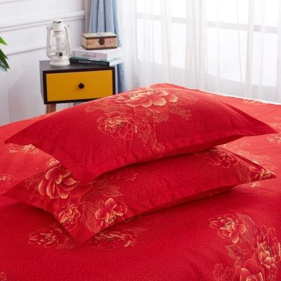 The new big red couples cotton pillowcases 48 x74 a pair of single and married the anniversary pillow pillow core set of good quality