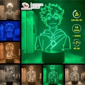 Đèn ngủ Led 3d 16 màu hình nhân vật Anime Haikyuu Quà tặng remote điều