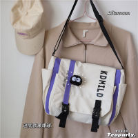 Xvfgfv ญี่ปุ่น Ins Street Shooting Neutral Messenger กระเป๋านักเรียนหญิง Class พร็อพกระเป๋าผู้ชายกระเป๋าสะพายไหล่เดี่ยวความจุขนาดใหญ่ Messenger กระเป๋าน้ำ