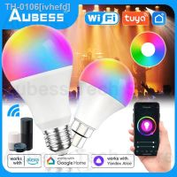 ℡ ivhefd Lâmpada Inteligente Tuya Regulável WiFi LED Colorida 100-240V Compatível com Alice Alexa Home B22 E27