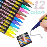 1218Pcs Double Lines Art Markers Outline Pen Metallic Glitter Colors Marker Scrapbooking Drawing Stationery For Christmas Gift