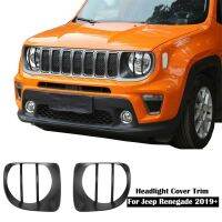 Black Front Light Headlight Lamp Trim Cover Decor for Jeep Renegade 2019+ 1 Pair