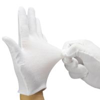 6Pairs White Cotton Gloves Lightweight Unisex soft Moisture Gloves Protective Work Jewelry Inspection Disposable Safety Glove