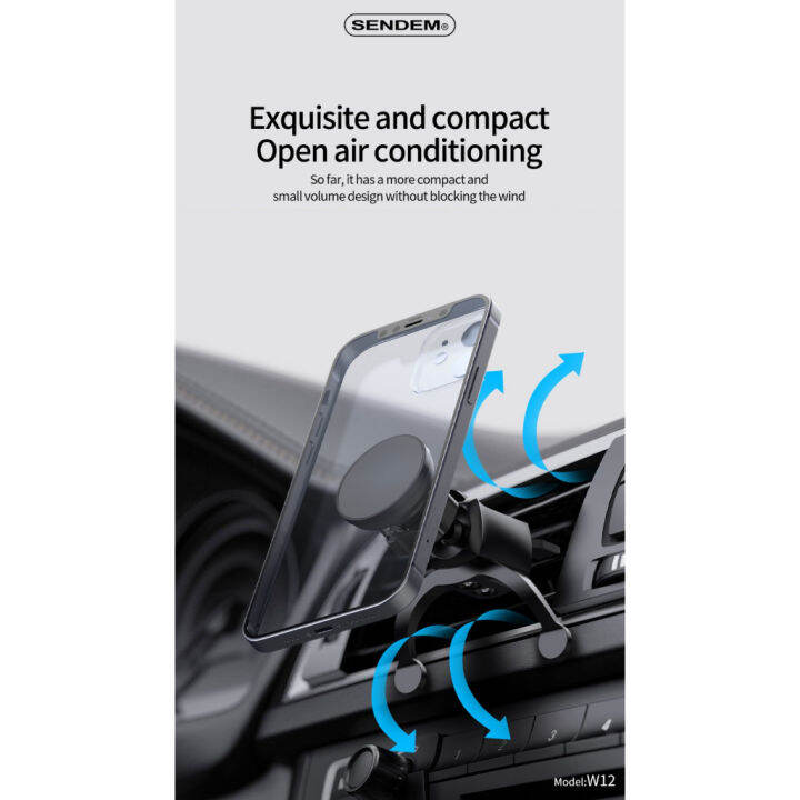 sendem-อุปกรณ์เมาท์ขาตั้งทั่วไป-สําหรับวางโทรศัพท์มือถือ-ติดช่องแอร์รถยนต์-w12