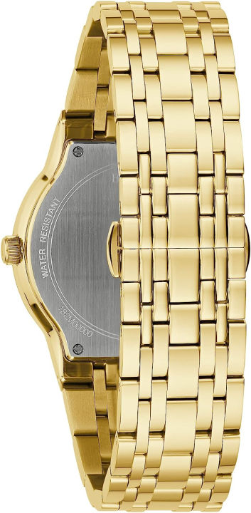 bulova-mens-modern-gold-tone-stainless-steel-3-hand-calendar-date-quartz-watch-gold-tone-accents-and-diamond-dial-style-97d127