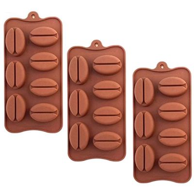 GL-แม่พิมพ์ ซิลิโคน รูปเมล็ดกาแฟ 7 ช่อง (คละสี) Coffee beans silicone mold