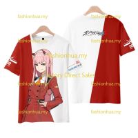 เสื้อยืดอะนิเมะ DARLING In The FRANXX ใหม่2023เสื้อลำลอง3มิติแบบลำลองของผู้หญิงผู้ชายแฟชั่นญี่ปุ่นทรงหลวมใส่ได้ทั้งชายและหญิง