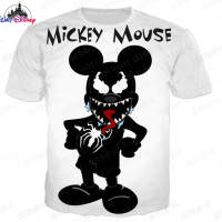 Venom Mickey Mouse Disney ผู้ชายผู้หญิงสบายๆสไตล์ 3D คุณภาพสูงพิมพ์ฤดูร้อน Casual Streetwear Tee Tops Donald เป็ดการ์ตูน