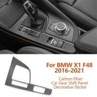 สำหรับ BMW X1 F48 2016-2021รถคาร์บอนไฟเบอร์ชุดควบคุมกลางเกียร์แผงแบบสลับสติกเกอร์ตกแต่งการตกแต่งภายในอุปกรณ์เสริม