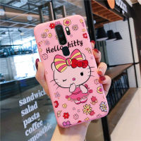 น่ารักสำหรับ OPPO A5 2020 A9 2020 F9 F11 F11 Pro A11 A8 A31 A91 F15 Reno 3การ์ตูน Hello Kitty สีชมพูโทรศัพท์กรณีปกคลุมซิลิโคนอ่อน