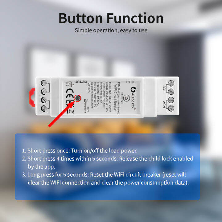 jiuch-gledopto-wifi-สมาร์ทเบรกเกอร์-dr-001w-16a-สูงสุดสมาร์ทโฮมราง-din-สวิตช์อัจฉริยะการตรวจสอบข้อมูลการใช้การควบคุมพลังงานระยะไกลสวิตช์ควบคุมแอปพาวเวอร์นาฬิกาจับเวลาการตั้งค่า