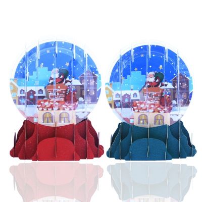 3D for Pop up Christmas Cards Snow Globe Set Handmade for Pop Up Holiday Cards Greeting Postards for 3D Pop up Xmas Gift P15F
