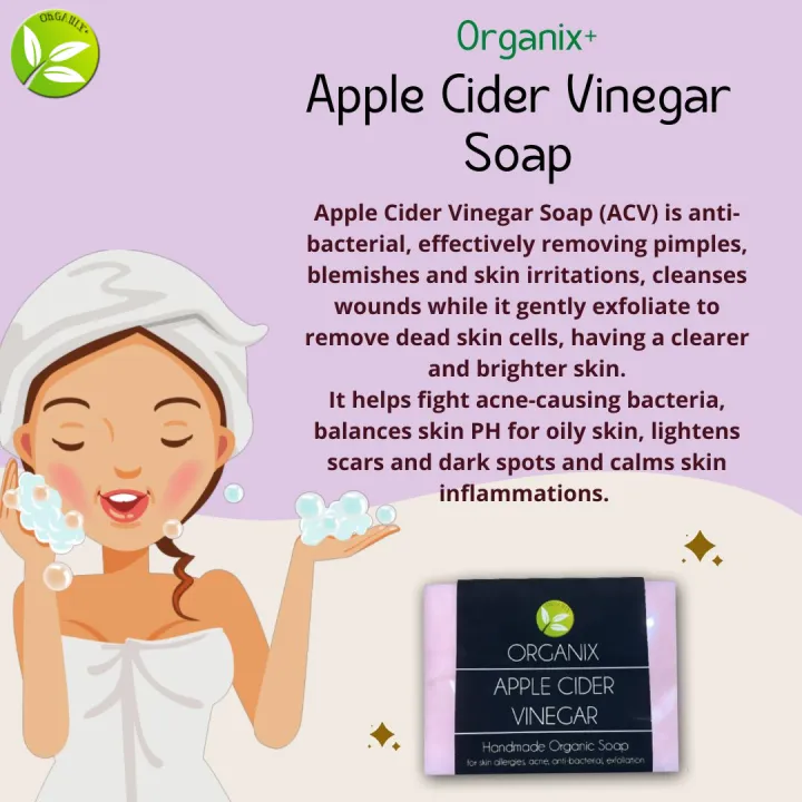 Organix+ Apple Cider Vinegar Organic Soap for Acne, Pimples, Scars
