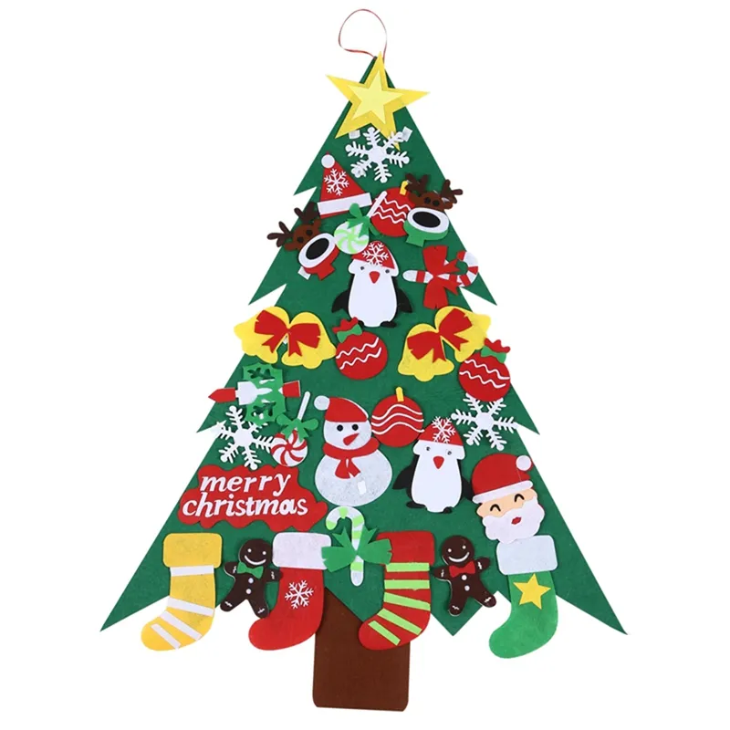 DIY Felt Christmas Tree Kit for Kids with Detachable Ornaments ...