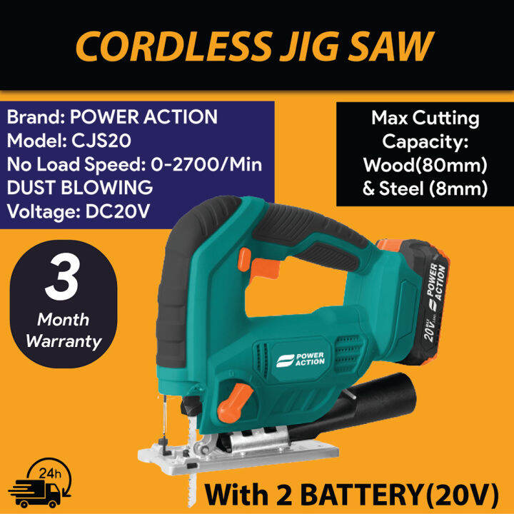 Electric Jig Saw 20V Jigsaw Blade Wood Cutter Machine Bevel Cut 0°45